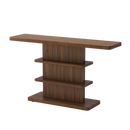 63" Vintage Narrow Console Table with 2 Tier Open Storage Shelves