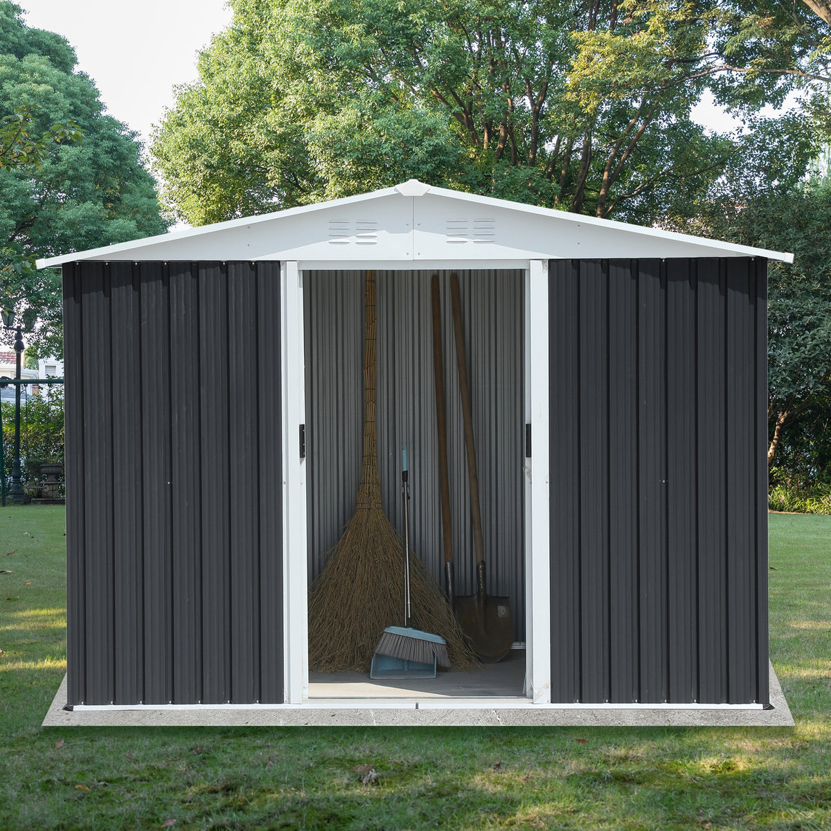 8x6 Feet Apex Roof Dark Storage Shed, photo 5 of 6