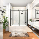 Mod Semi-Frameless Sliding Bathtub Door in Matte Black