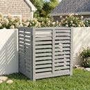 3 Panel Outdoor Wooden Air Conditioner Fence