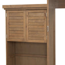 Queen Size Murphy Bed With Louvered Design And Multiple Storage Shelves - Wood by Unique Piece Furniture