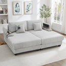 Modern Chaise Sofa With Adjustable Backrest, Cup Holders, Phone Holder & Storage Compartments by HouseOfZazla