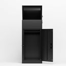 Package Delivery Box for Outside with Lock 16.7'L*16.8'W*36.4'H, Heavy-Duty Steel Package Drop Box with Anti-Theft Design, Weather-Resistant, Package Mailbox for Porch Ideal for Home or Office,(Black