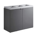 86-Gallon Heavy-Duty Commercial Steel Three-Stream Trash Can Cabinet (SAK80591)