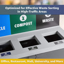 86-Gallon Heavy-Duty Commercial Steel Three-Stream Trash Can Cabinet With Panel (SAK96241)