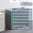 86-Gallon Heavy-Duty Commercial Steel Two-Stream Trash Can Cabinet (SAK74623)