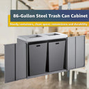 86-Gallon Heavy-Duty Commercial Steel Two-Stream Trash Can Cabinet (SAK74623)