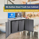 86-Gallon Heavy-Duty Commercial Steel Two-Stream Trash Can Cabinet With Panel (SAK73108) by SAKSBY WHOLESALE