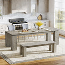 86" Modern Dining Table, Extra Long Kitchen Table for 6-8
