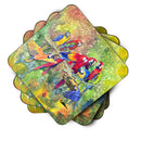 Parrots Galore Foam Coasters Set of 4 Cup Coasters for Indoor Outdoor, Tabletop Protection, Anti Slip, Mouse pad Material
