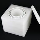 3-Piece White Stoneware Planter Set with Fluted Design
