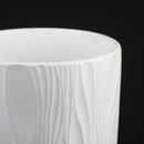 3-Piece White Stoneware Planter Pot Set with Embossed Texture