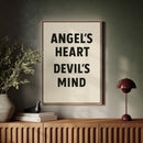Angel’s Heart Devil’s Mind Typography Print
