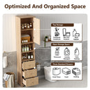 Tall Bathroom Cabinet With 1 Door, 3 Drawers, Open Storage - Wood by HouseOfZazla