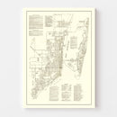 Vintage Map of Miami, Florida 1929