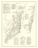 Vintage Map of Miami, Florida 1929
