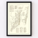 Vintage Map of Miami, Florida 1929