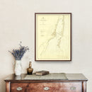 Vintage Map of Miami Harbor, Florida 1924
