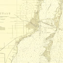 Vintage Map of Miami Harbor, Florida 1924
