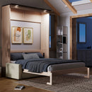 Queen Size Murphy Bed With Sofa And LED - Beige by HouseOfZazla