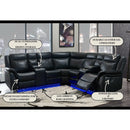 Jupiter - Leather Sectional - Black by HouseOfZazla