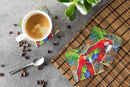 Parrot Foam Coasters Set of 4 Cup Coasters for Indoor Outdoor, Tabletop Protection, Anti Slip, Mouse pad Material