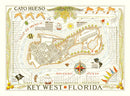Vintage Map of Key West, Florida 1940