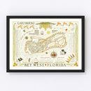 Vintage Map of Key West, Florida 1940