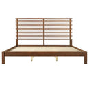 Premium Solid Wood King Size Bed Frame with Headboard - Walnut Color