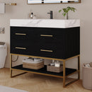 36" Artificial Stone Bathroom Vanity with Ceramic Sink by HouseOfZazla