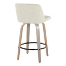 Toriano - Contemporary Fixed Height Counter Stool Swivel & Round Footrest (Set of 2) by HouseOfZazla