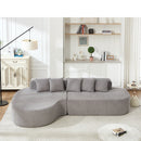 110.2" * 62" Boneless Sectional Curved Sofa with 5 Pillows