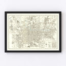 Vintage Map of Atlanta, Georgia 1947