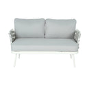 Mariano Steel Loveseat and Table, Off White & Grey by HouseOfZazla