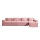 Modular 4 Seat L Shape Sectional Boneless Sofa