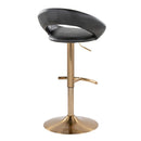 Posh - Contemporary / Glam Adjustable Barstool With Swivel With Rounded T Footrest (Set of 2) by HouseOfZazla