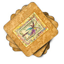 Palm Tree Foam Coasters Set of 4 Cup Coasters for Indoor Outdoor, Tabletop Protection, Anti Slip, Mouse pad Material