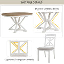 Dining Set With Extendable Round Table And 4 Upholstered Chairs by HouseOfZazla