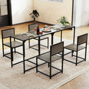 3 Pcs Dining Set Compact Table and 2 Chair with Metal Frame for for Small Space by LJGDeals