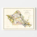 Vintage Map of Oahu, 1902