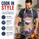 Wine Apron Cooking Kitchen Server Baking Crafts Gardening for Adult Women Men, Unisex, Large, Multicolor