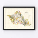 Vintage Map of Oahu, 1902