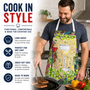 Wine Apron Cooking Kitchen Server Baking Crafts Gardening for Adult Women Men, Unisex, Large, Multicolor