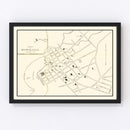 Vintage Map of Honolulu, Hawaii 1893