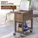 Outsunny Outdoor Cooler Cart, Rolling Beverage Ice Chest
