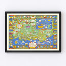 Vintage Map of Honolulu, Hawaii 1927