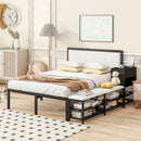 Platform Bed With 2 Tier Storage Shelves, Storage Cabinet by HouseOfZazla