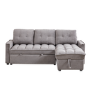 78.75" Reclining Sofa, Pull-Out Sofa Bed with USB and tape-c charging ports, L-Shaped Sectional Sofa with Reclining Storage and Arm Side Organizer Pocket Features, Living Room Comfort Sofa