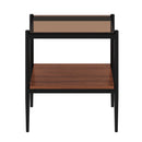 Modern Rectangle End Table (Set of 2) With Tempered Glass Tabletop And Layer - Brown by HouseOfZazla