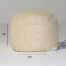 Semi Rounded Pouf Cable Knitted Perfect Seating